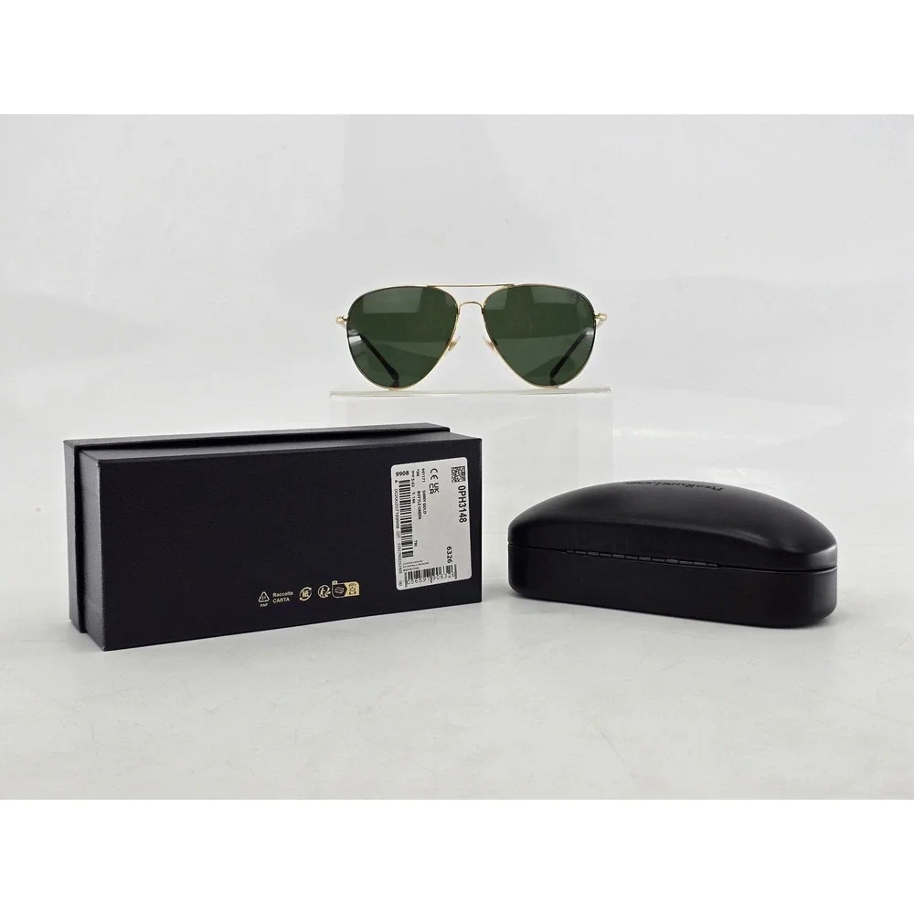 Polo Ralph Lauren Sunglasses Mens 62mm Shiny Gold Bottle Green PH3148 - New